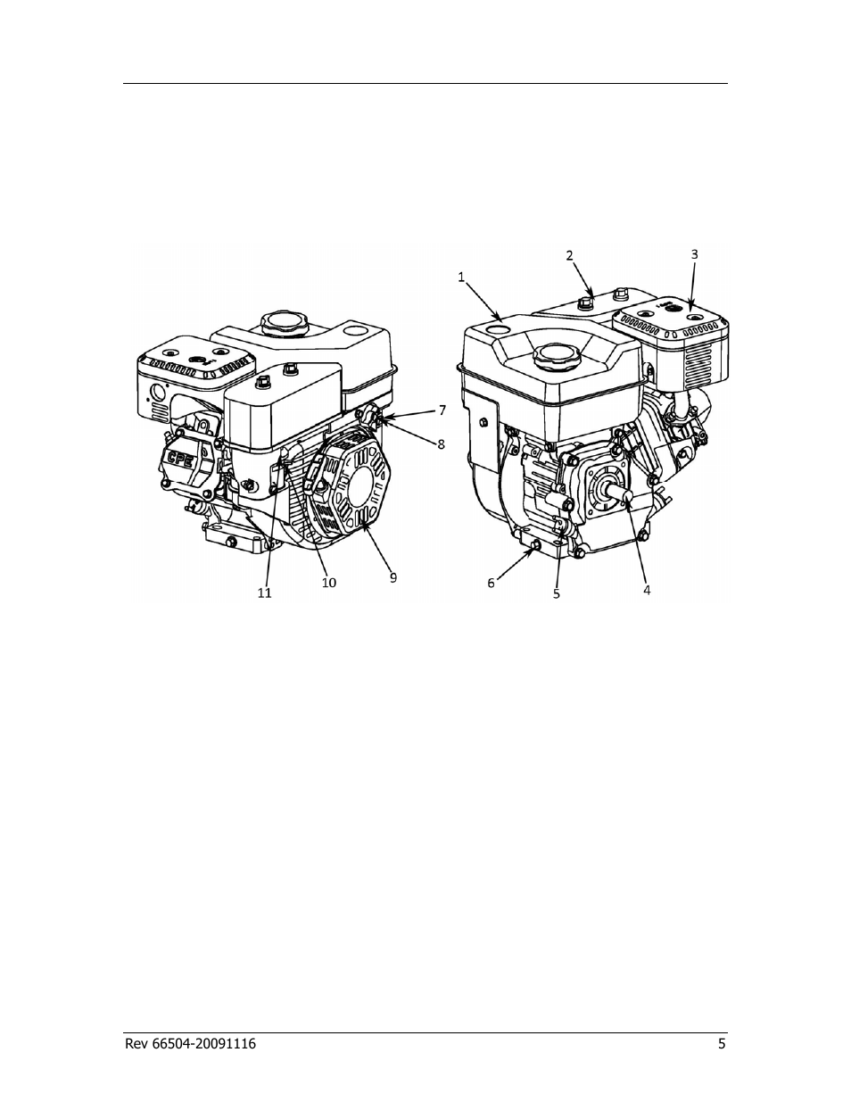 Controls and features, Replacement engine | Champion Power Equipment 66504 User Manual | Page 9 / 24