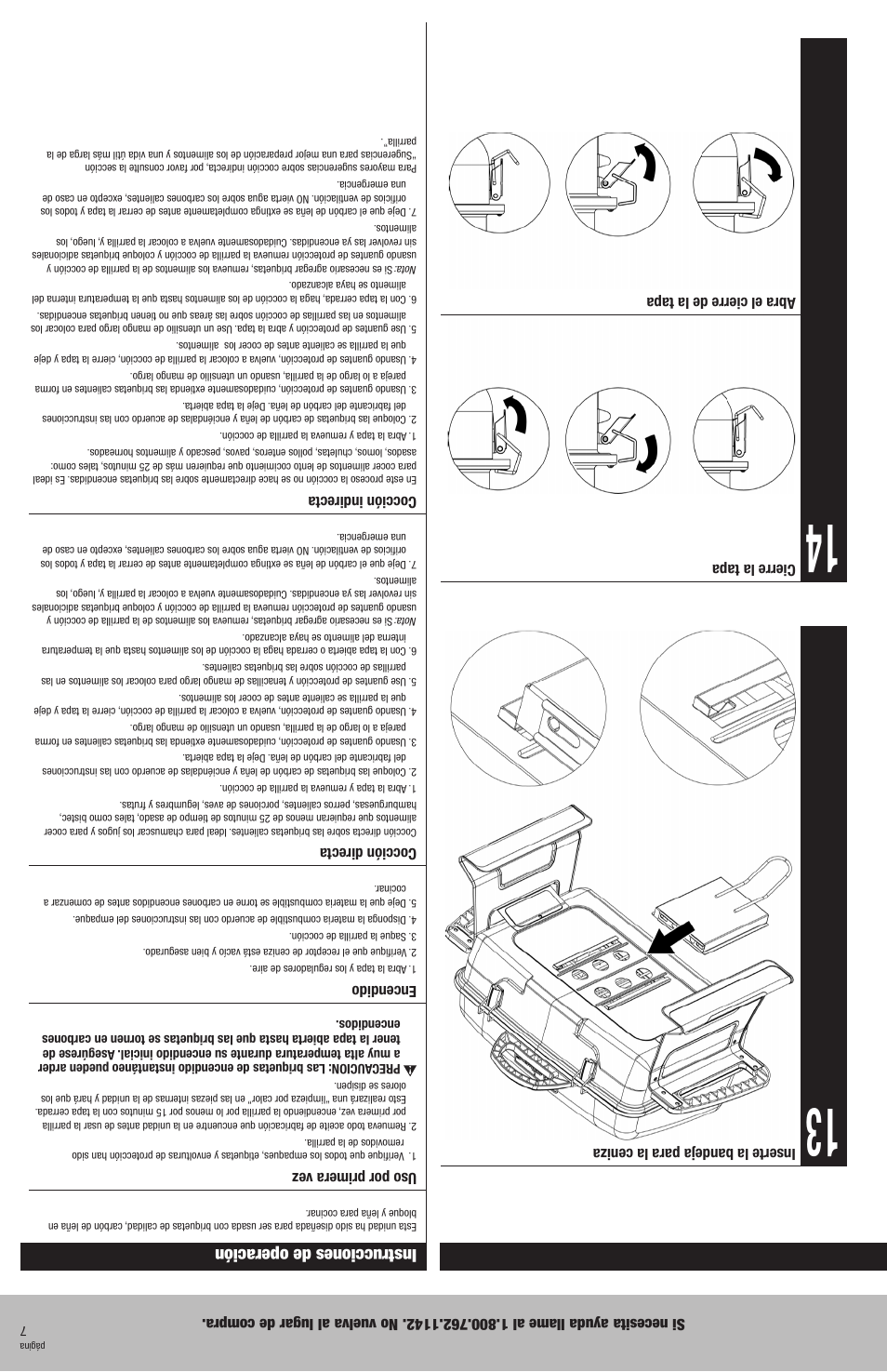 Instrucciones de operación | Blue Rhino CBT825L User Manual | Page 10 / 16
