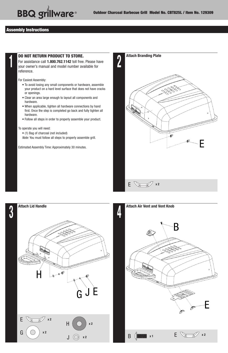 Blue Rhino CBT825L User Manual | Page 4 / 16
