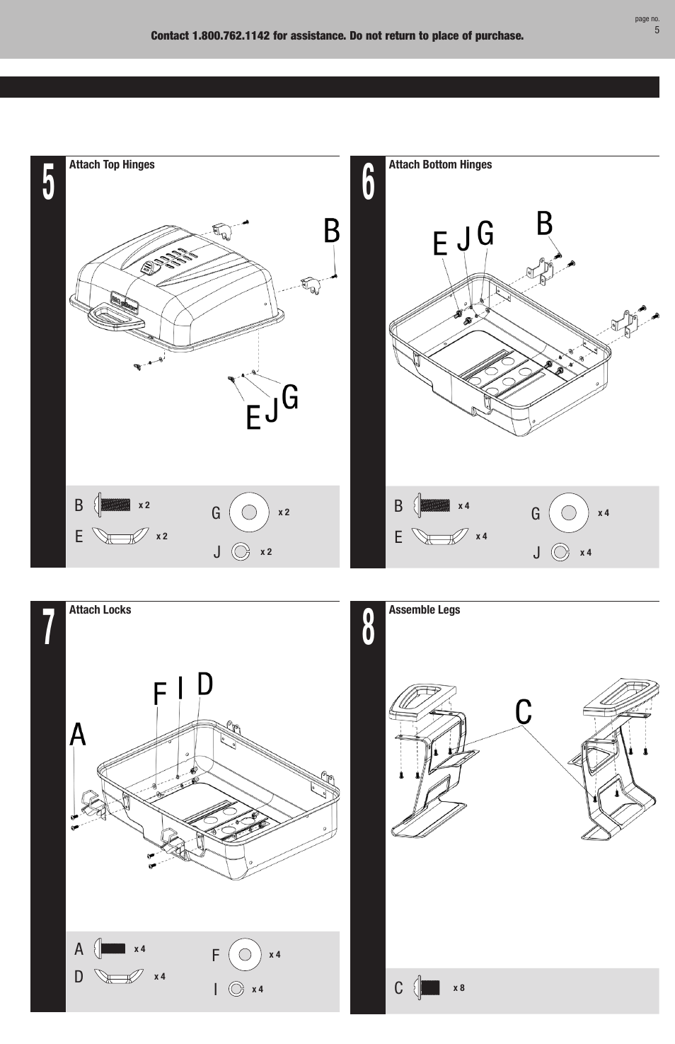 Blue Rhino CBT825L User Manual | Page 5 / 16