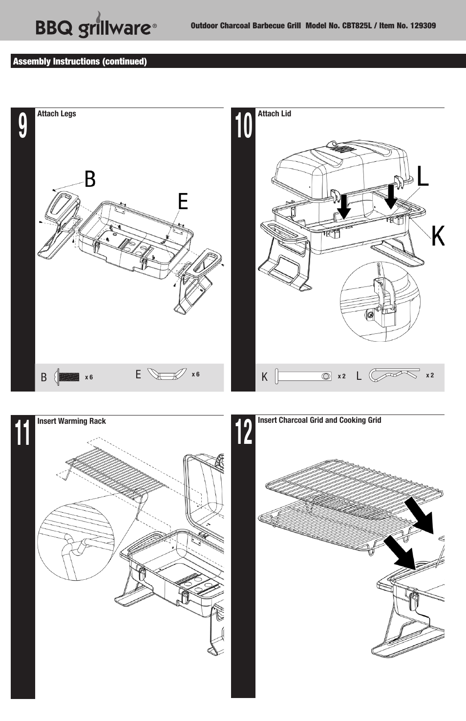Blue Rhino CBT825L User Manual | Page 6 / 16