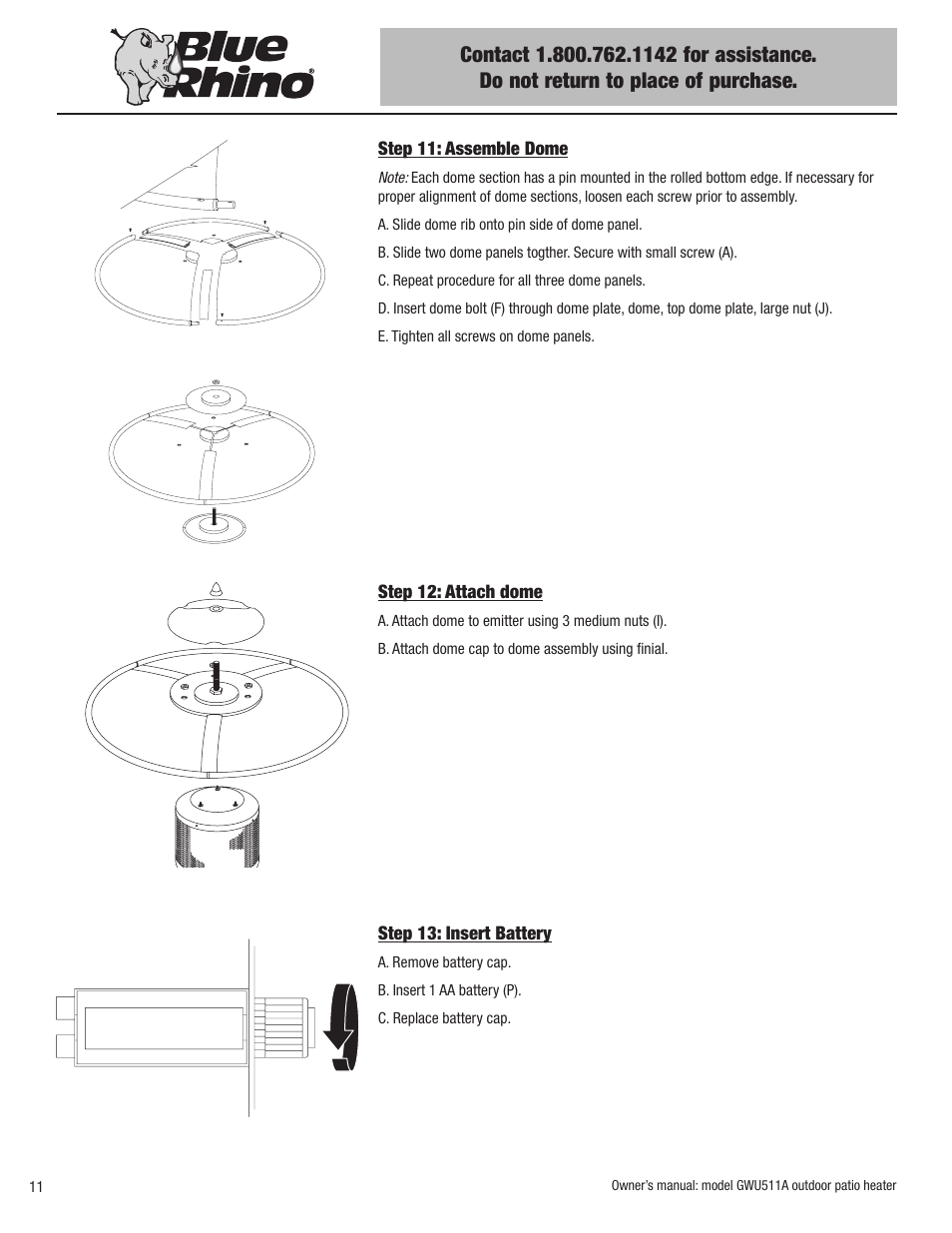 Blue Rhino GWU512A User Manual | Page 12 / 44