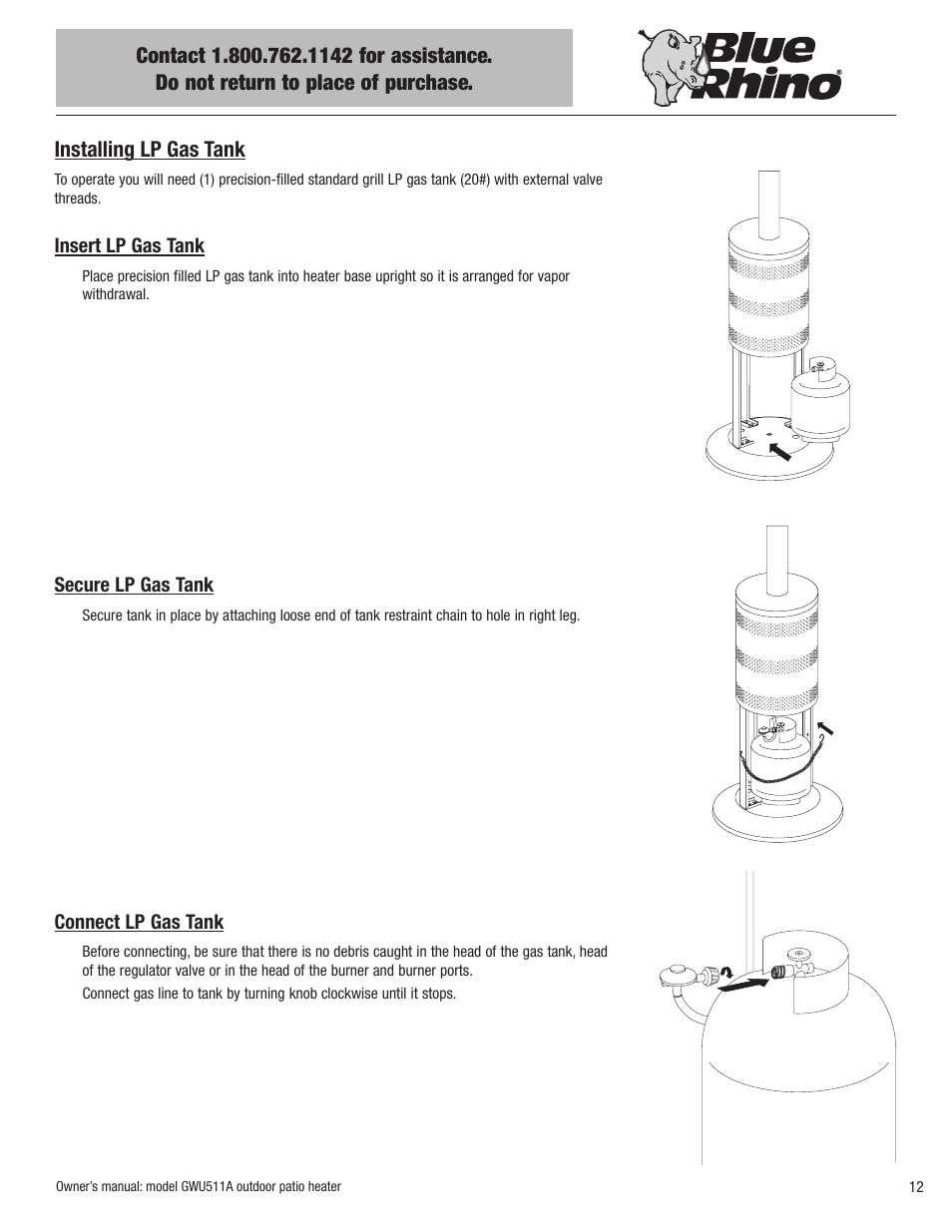 Blue Rhino GWU512A User Manual | Page 13 / 44