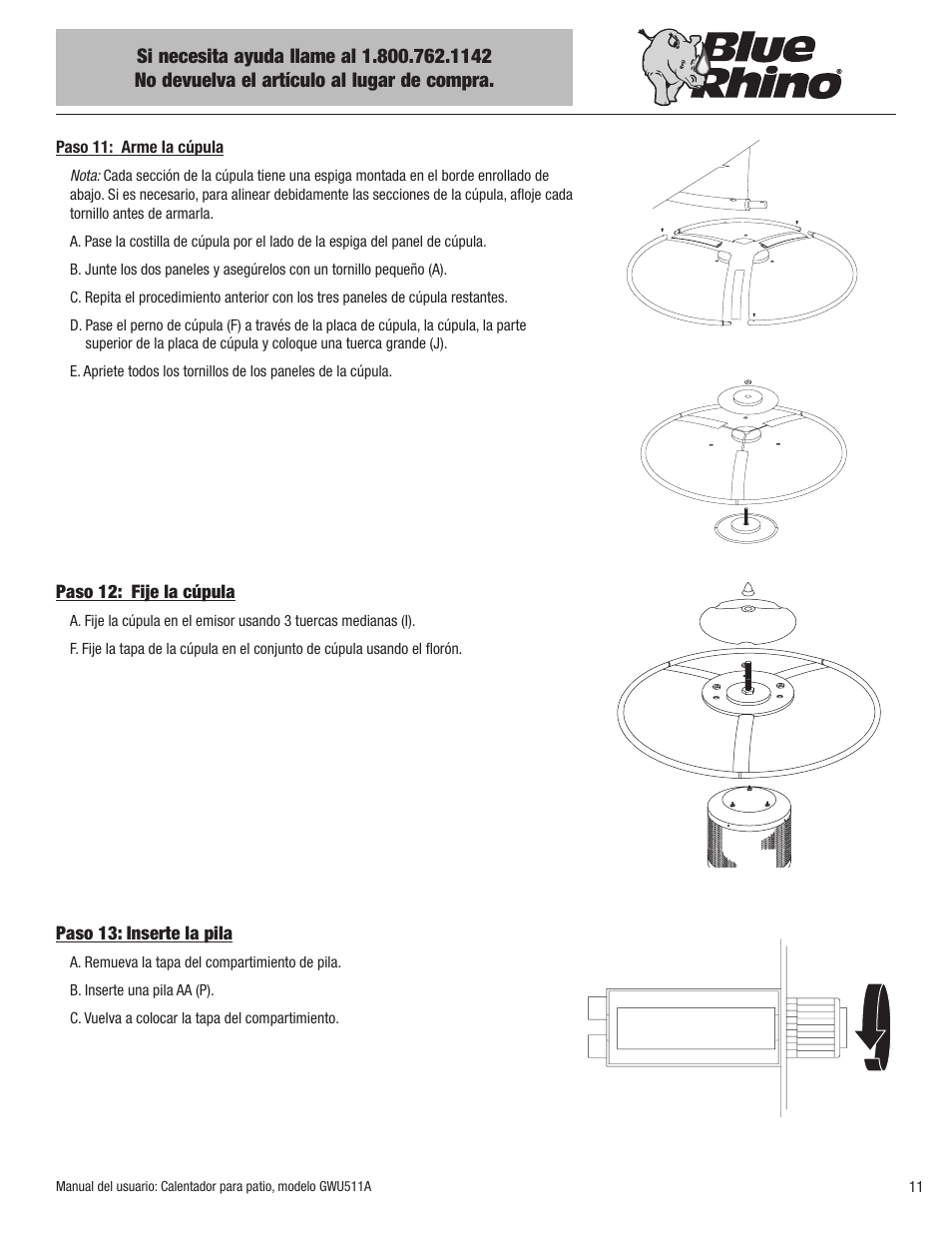 Blue Rhino GWU512A User Manual | Page 33 / 44