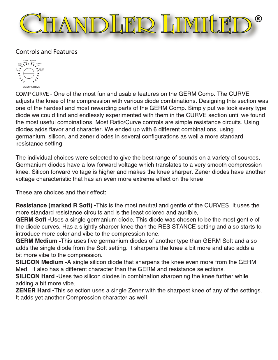 Chandler Limited Germanium Compressor User Manual | Page 4 / 10