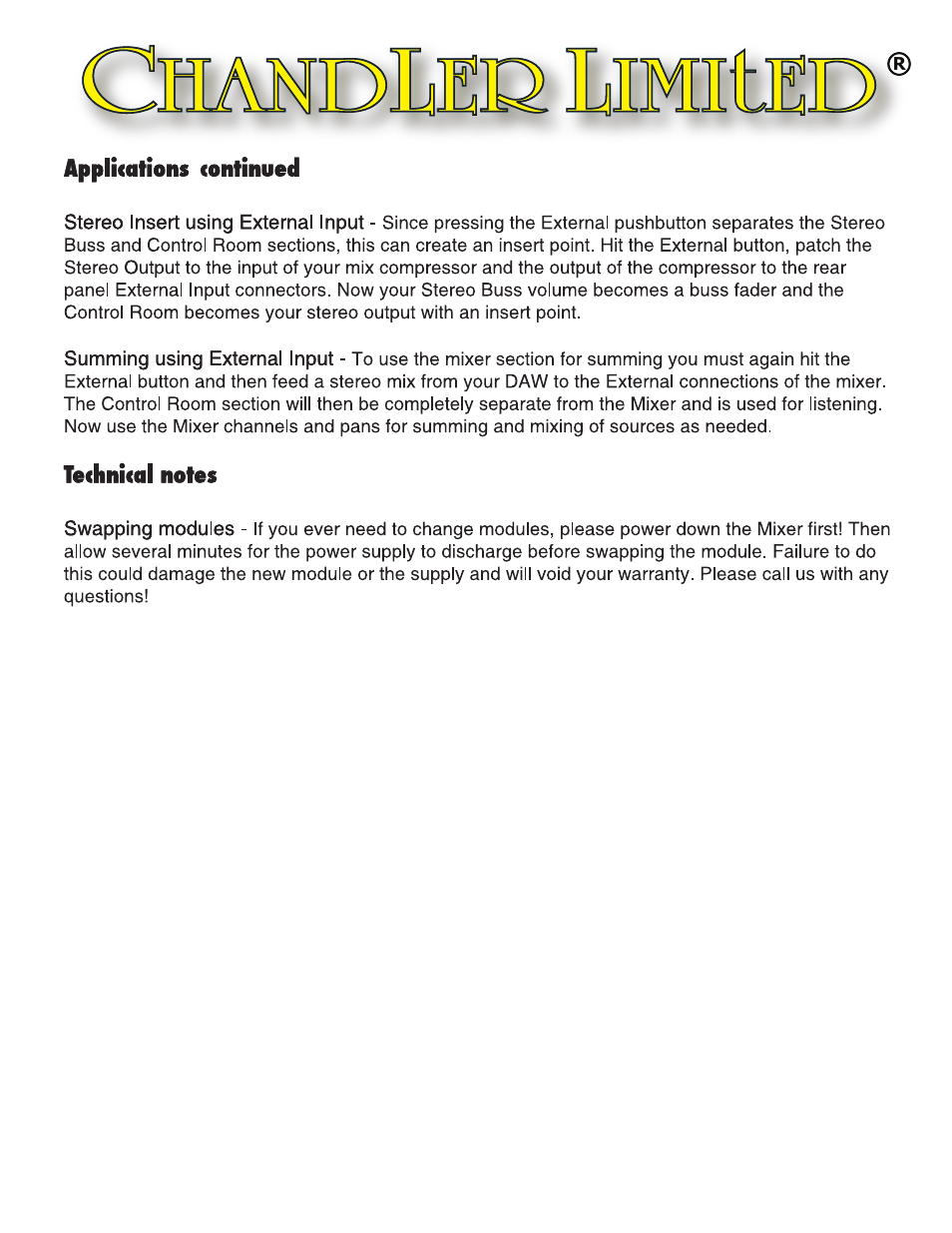 Chandler Limited Mini Rack Mixer User Manual | Page 3 / 4
