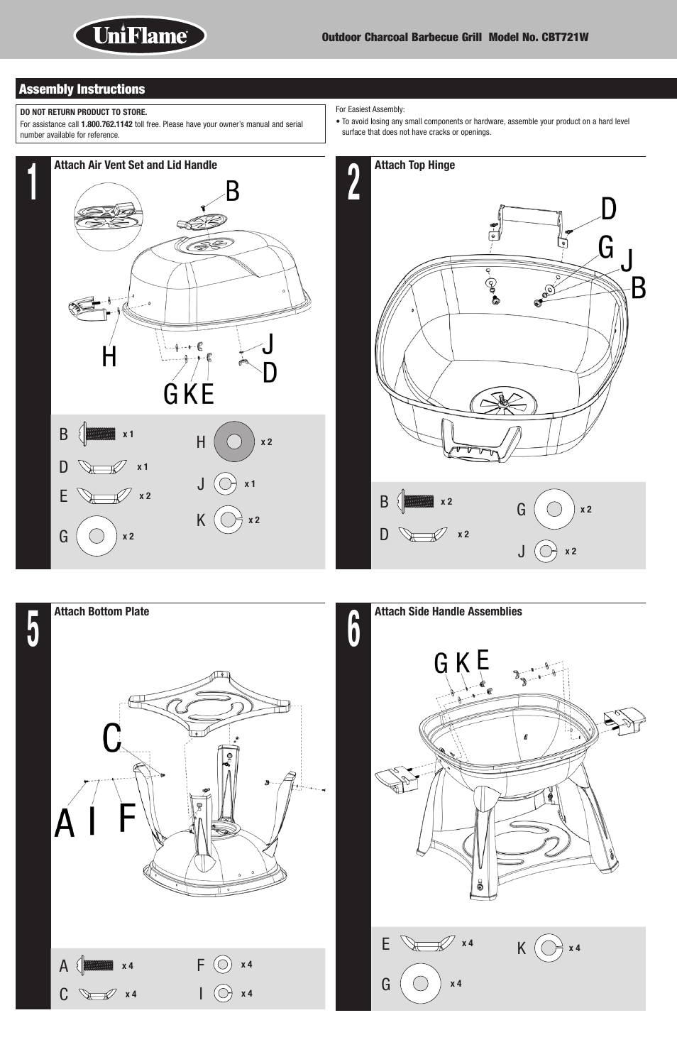 Blue Rhino CBT721W User Manual | Page 4 / 16