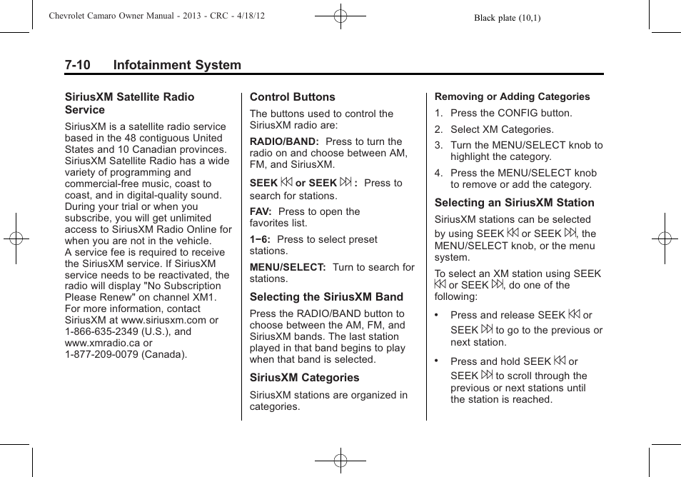 CHEVROLET 2013 Camaro User Manual | Page 166 / 414