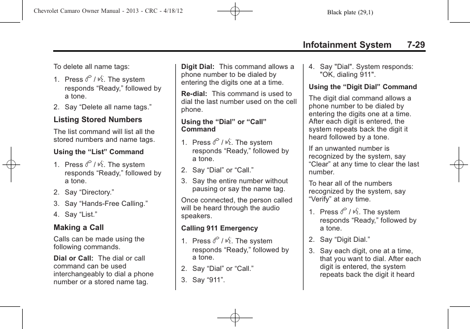 CHEVROLET 2013 Camaro User Manual | Page 185 / 414