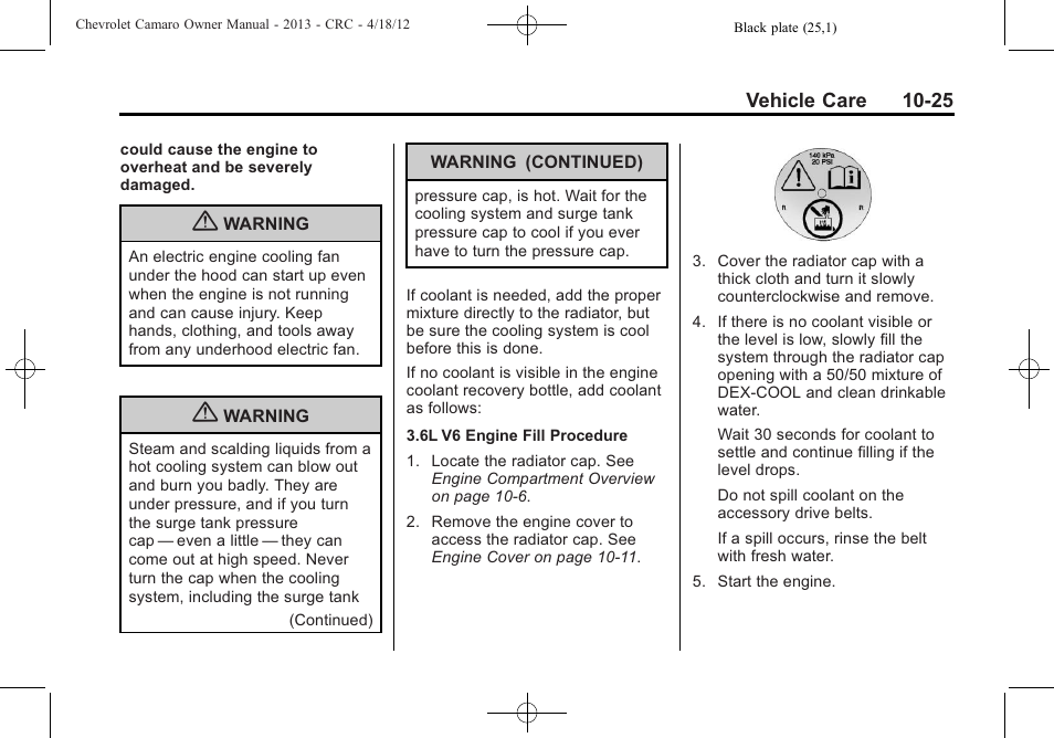 CHEVROLET 2013 Camaro User Manual | Page 275 / 414