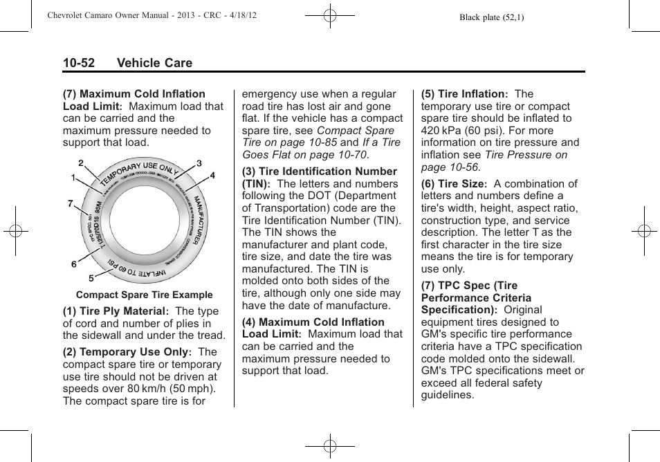 CHEVROLET 2013 Camaro User Manual | Page 302 / 414