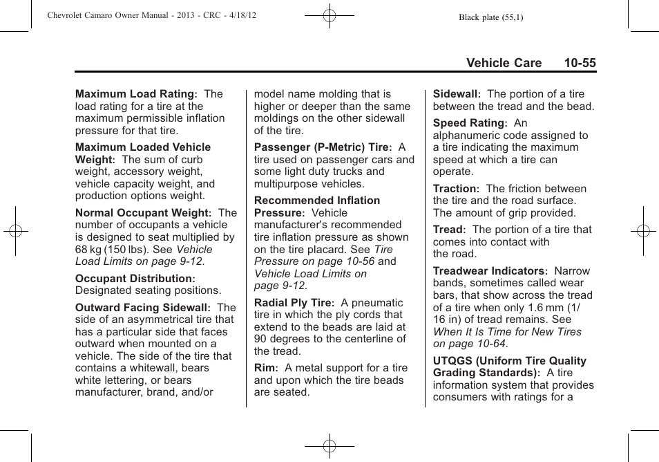 CHEVROLET 2013 Camaro User Manual | Page 305 / 414