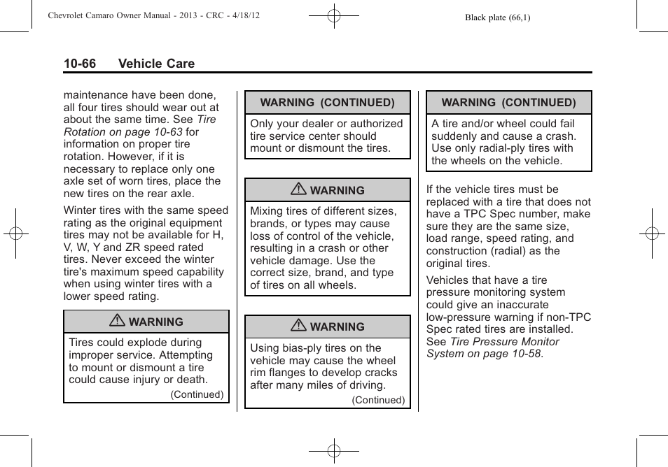 CHEVROLET 2013 Camaro User Manual | Page 316 / 414