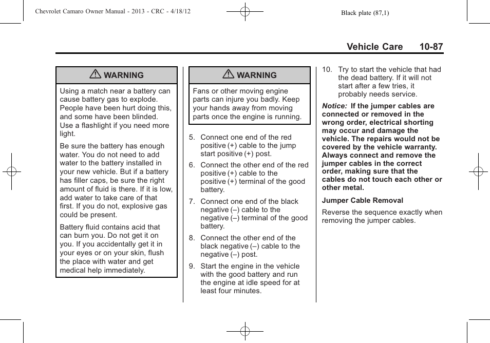 CHEVROLET 2013 Camaro User Manual | Page 337 / 414