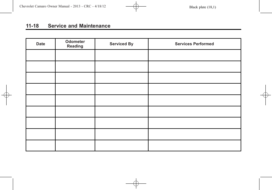 18 service and maintenance | CHEVROLET 2013 Camaro User Manual | Page 364 / 414