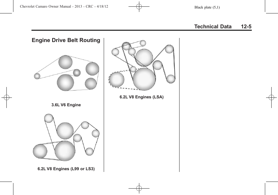 Engine drive belt routing | CHEVROLET 2013 Camaro User Manual | Page 369 / 414