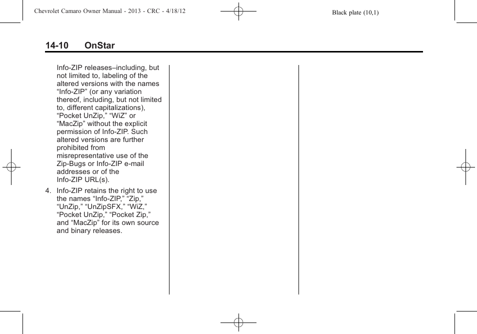 CHEVROLET 2013 Camaro User Manual | Page 402 / 414