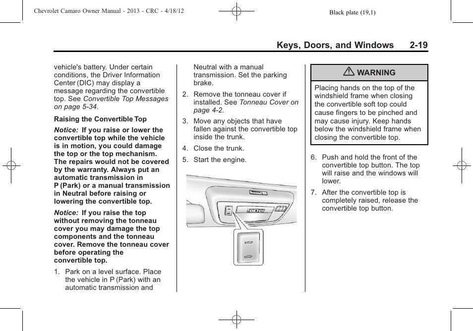 CHEVROLET 2013 Camaro User Manual | Page 45 / 414
