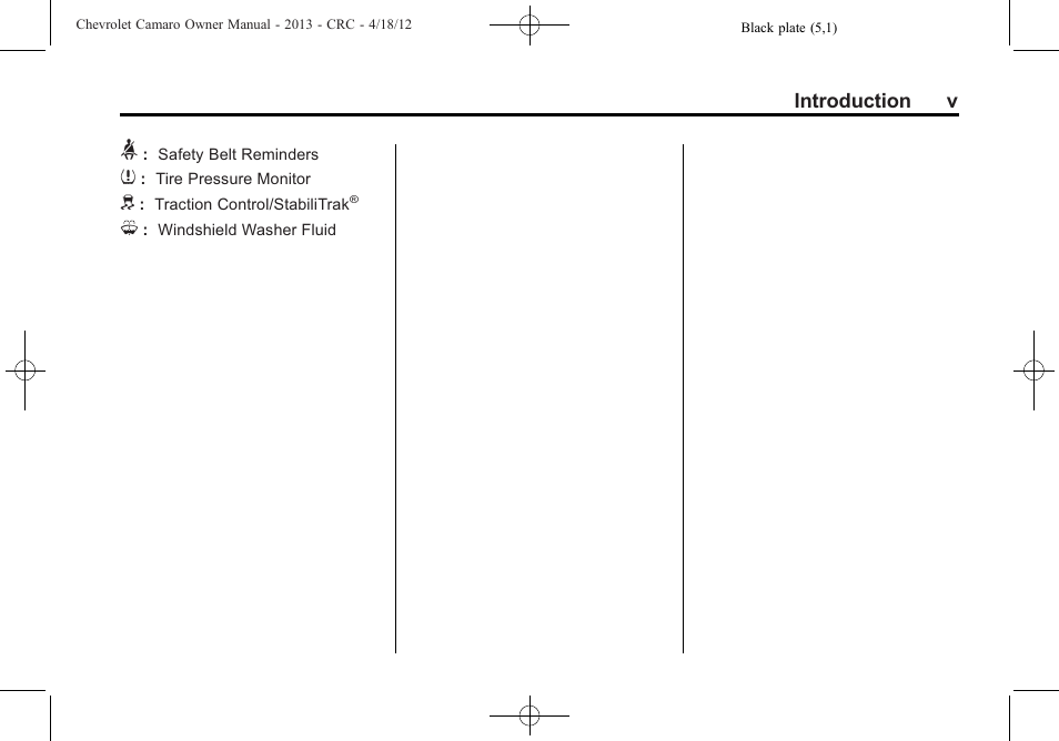 CHEVROLET 2013 Camaro User Manual | Page 5 / 414
