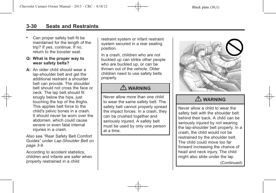 CHEVROLET 2013 Camaro User Manual | Page 78 / 414