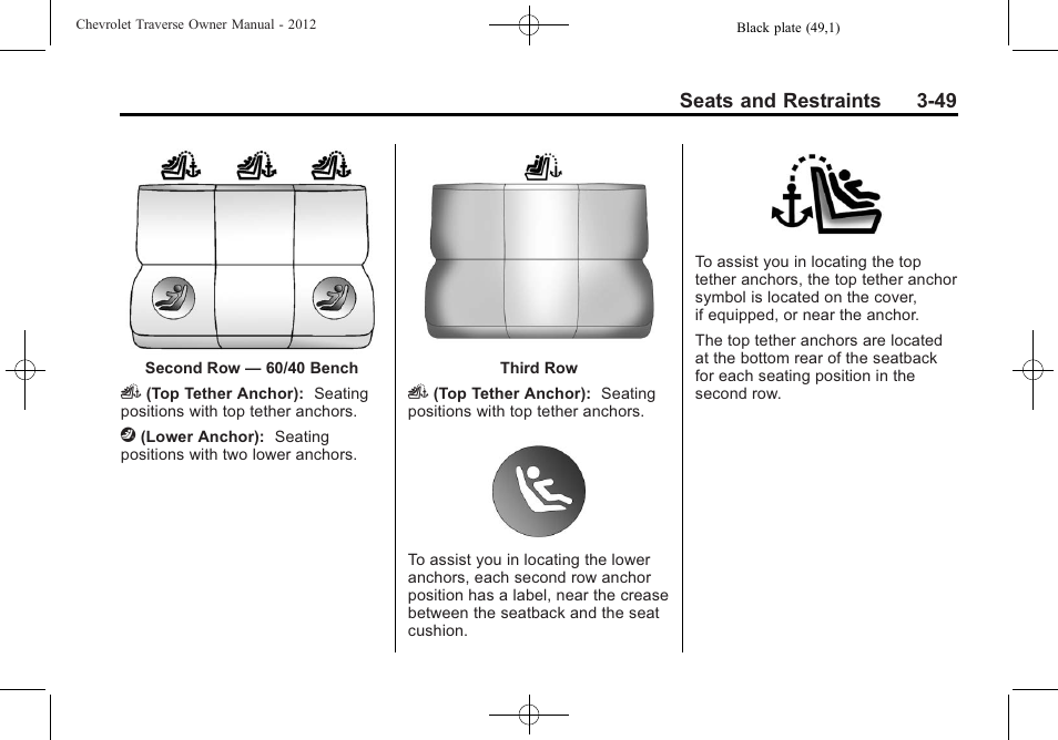 CHEVROLET 2012 Traverse User Manual | Page 105 / 450