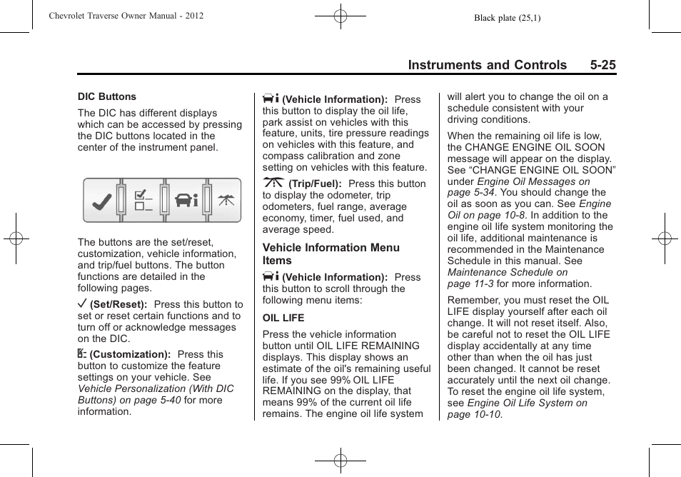 CHEVROLET 2012 Traverse User Manual | Page 145 / 450