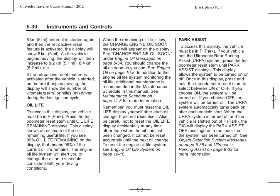 30 instruments and controls | CHEVROLET 2012 Traverse User Manual | Page 150 / 450