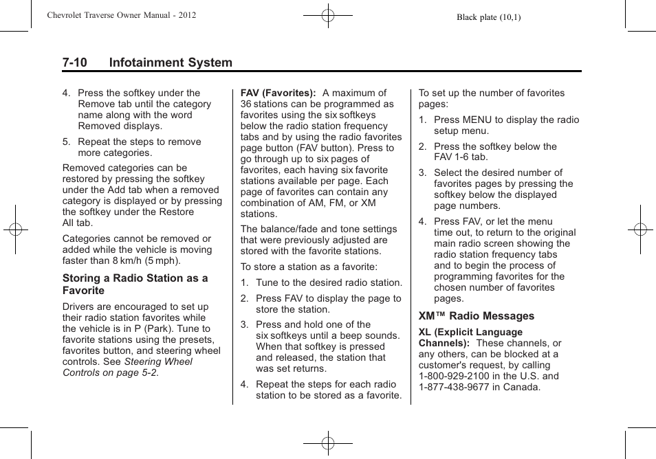 10 infotainment system | CHEVROLET 2012 Traverse User Manual | Page 190 / 450