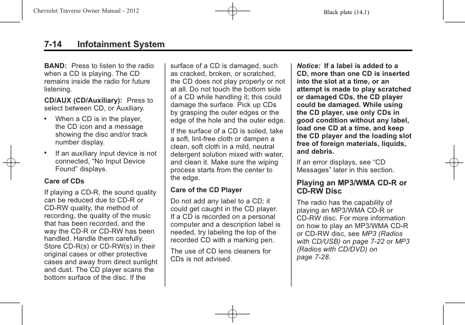 14 infotainment system | CHEVROLET 2012 Traverse User Manual | Page 194 / 450