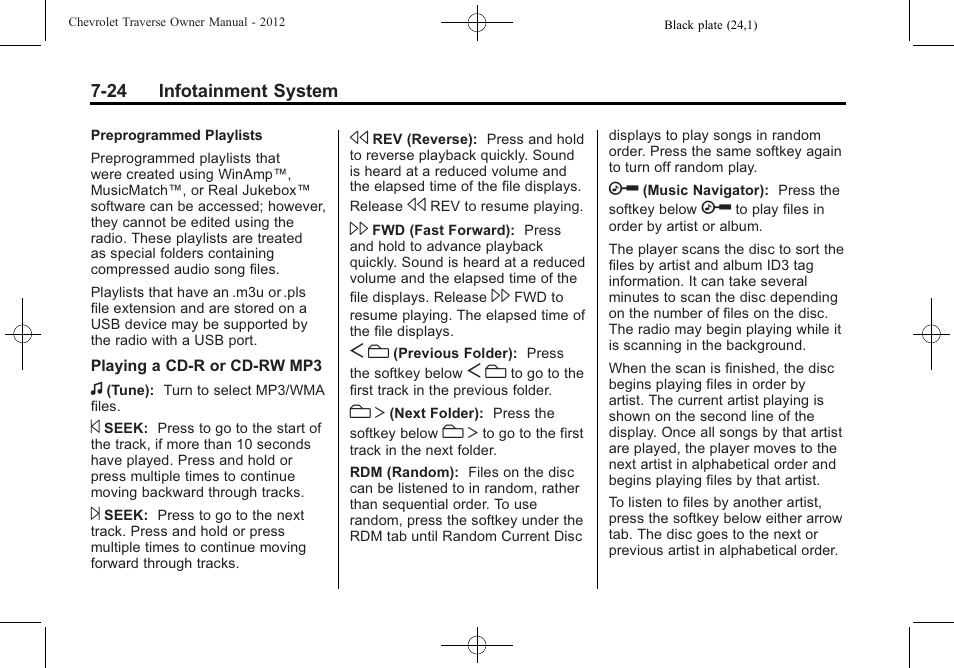 CHEVROLET 2012 Traverse User Manual | Page 204 / 450