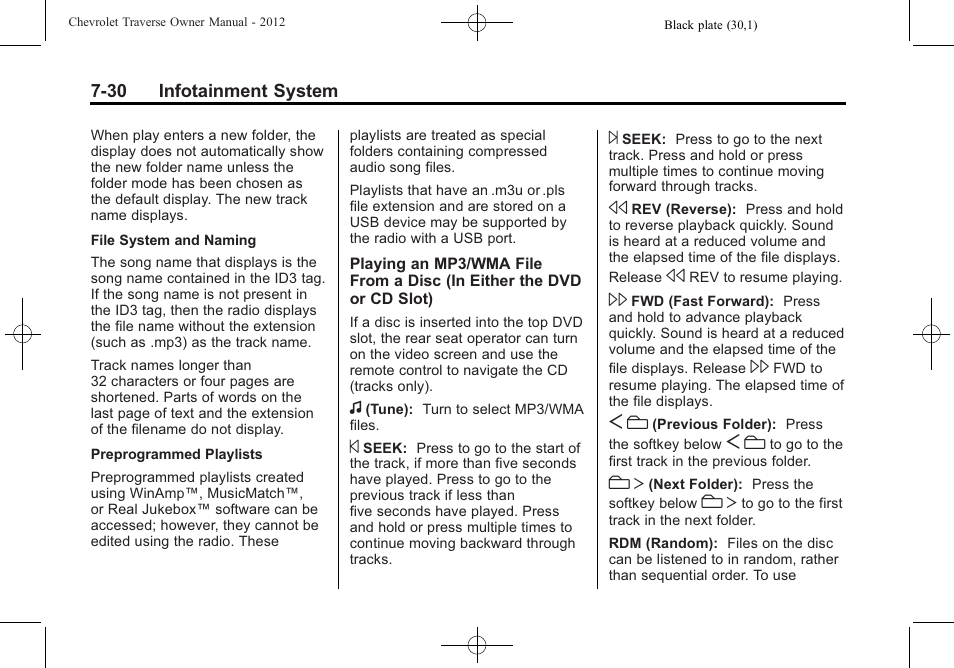 CHEVROLET 2012 Traverse User Manual | Page 210 / 450