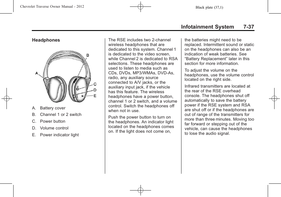 Infotainment system 7-37 | CHEVROLET 2012 Traverse User Manual | Page 217 / 450