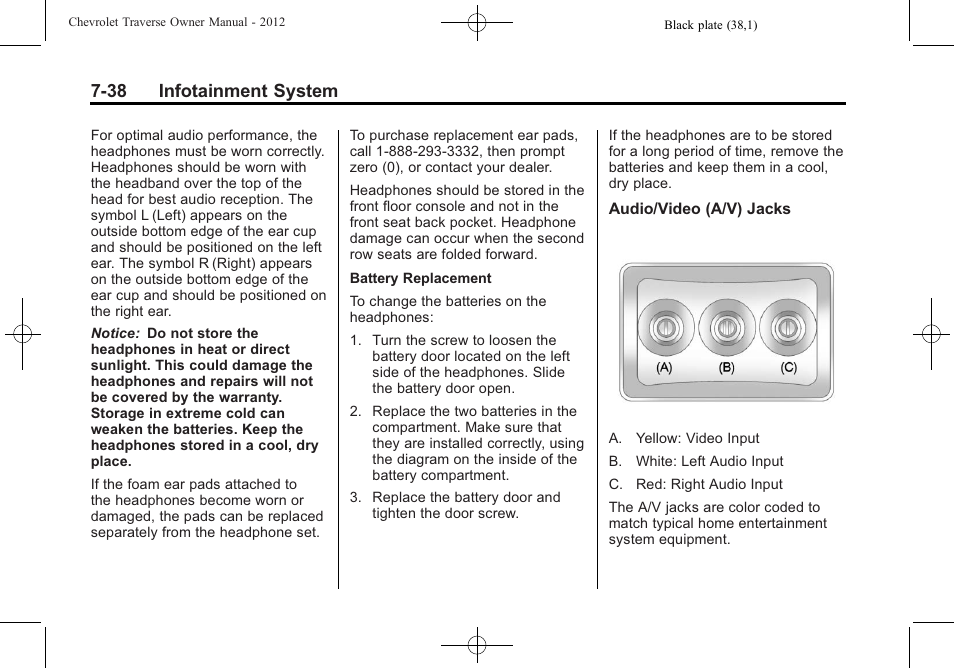 38 infotainment system | CHEVROLET 2012 Traverse User Manual | Page 218 / 450