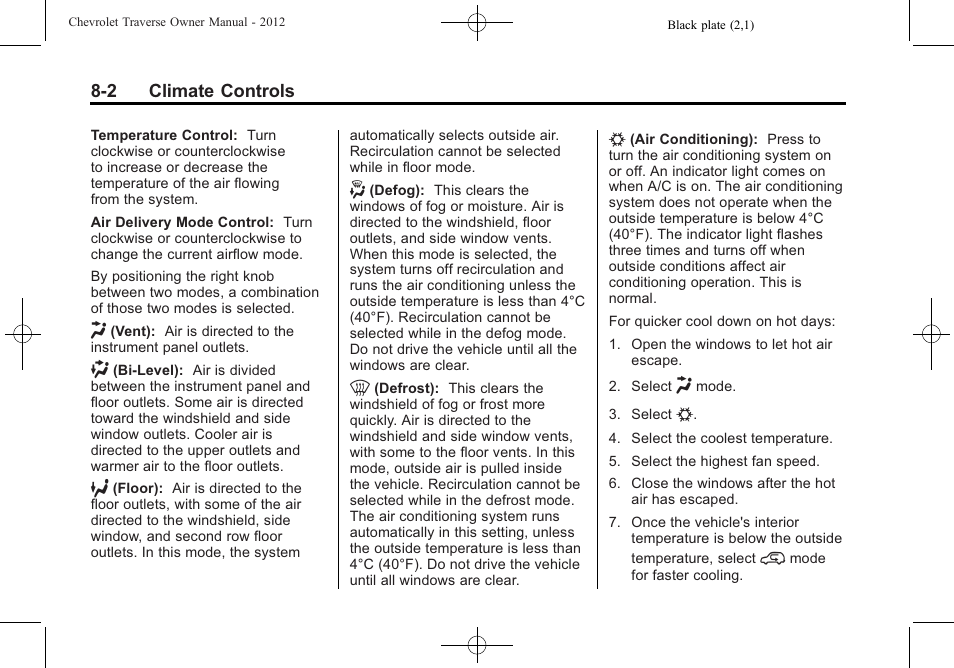 CHEVROLET 2012 Traverse User Manual | Page 236 / 450