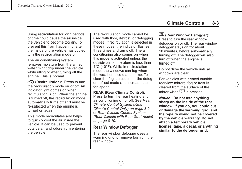 CHEVROLET 2012 Traverse User Manual | Page 237 / 450
