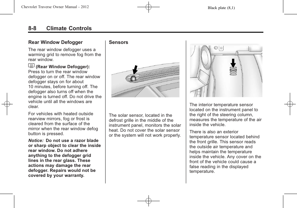 CHEVROLET 2012 Traverse User Manual | Page 242 / 450