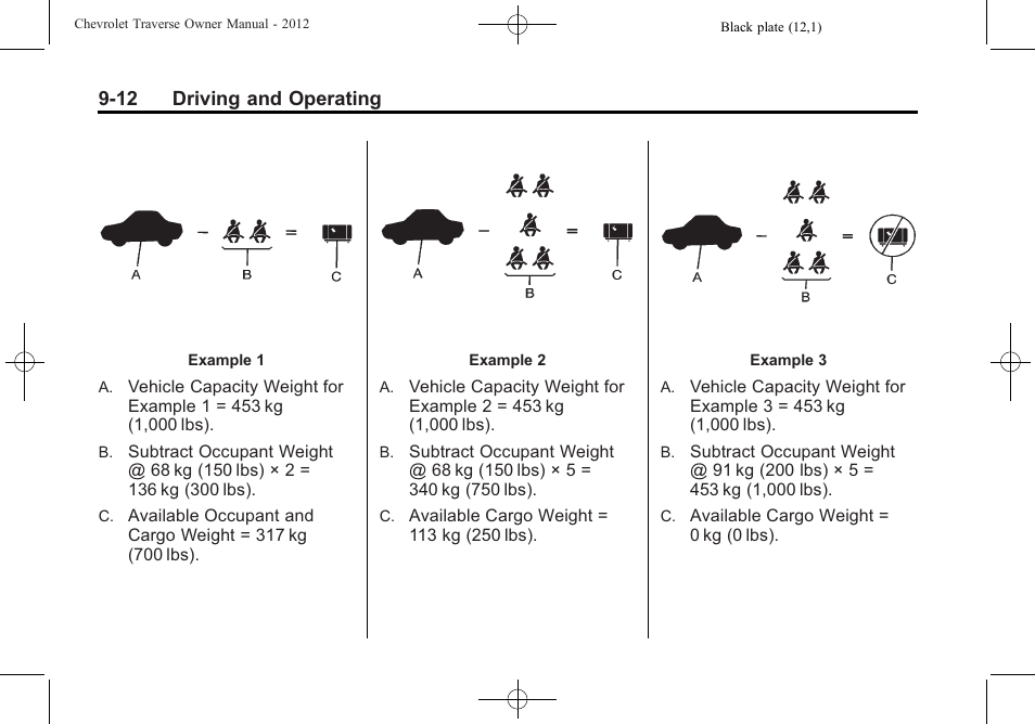 12 driving and operating | CHEVROLET 2012 Traverse User Manual | Page 260 / 450