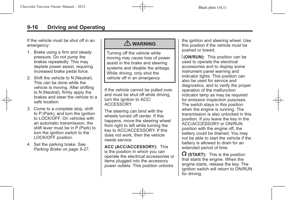 CHEVROLET 2012 Traverse User Manual | Page 264 / 450