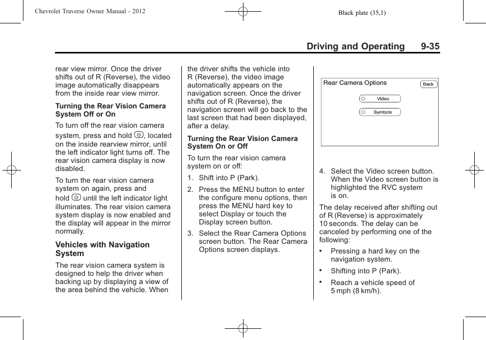 Driving and operating 9-35 | CHEVROLET 2012 Traverse User Manual | Page 283 / 450