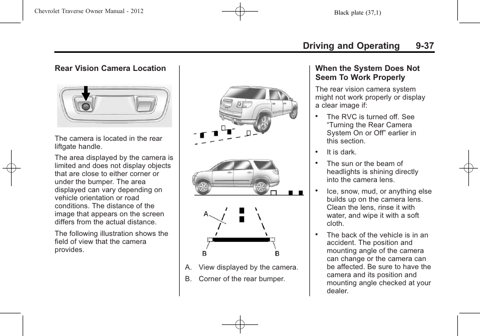 Driving and operating 9-37 | CHEVROLET 2012 Traverse User Manual | Page 285 / 450