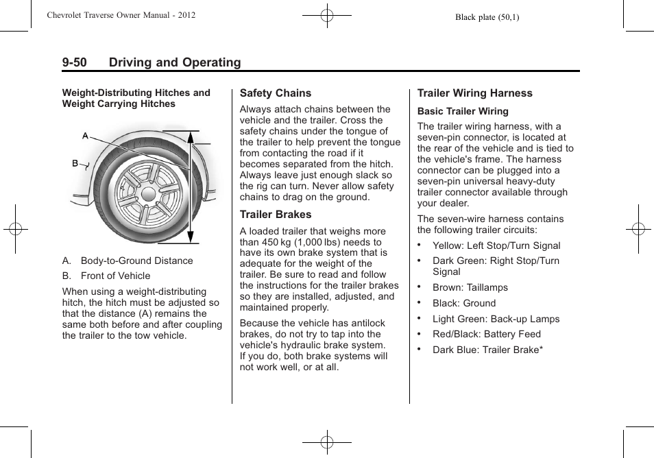 50 driving and operating | CHEVROLET 2012 Traverse User Manual | Page 298 / 450