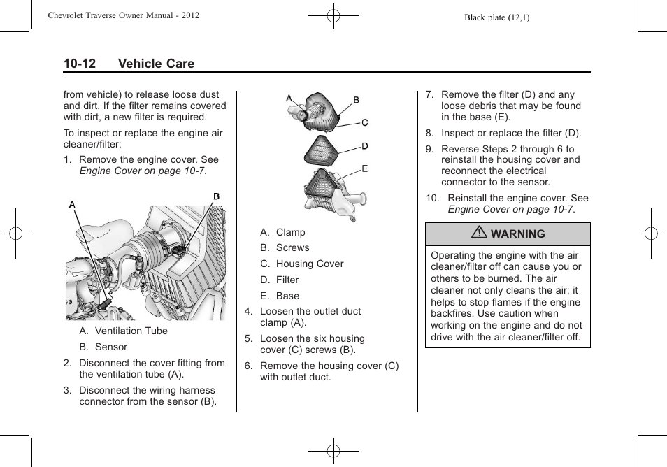 12 vehicle care | CHEVROLET 2012 Traverse User Manual | Page 312 / 450