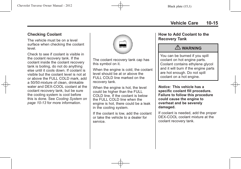 CHEVROLET 2012 Traverse User Manual | Page 315 / 450