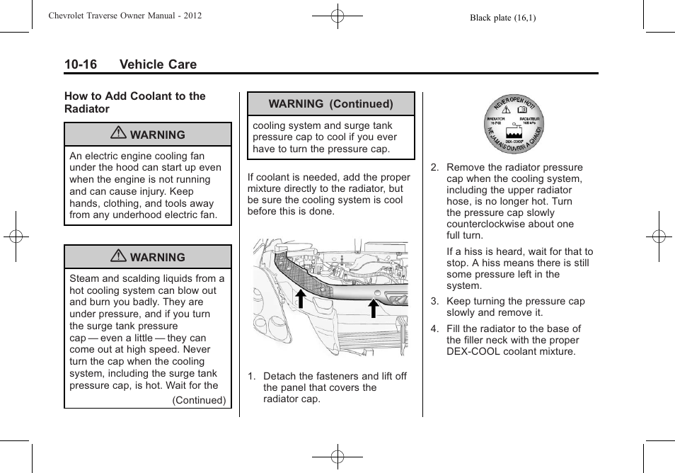 CHEVROLET 2012 Traverse User Manual | Page 316 / 450