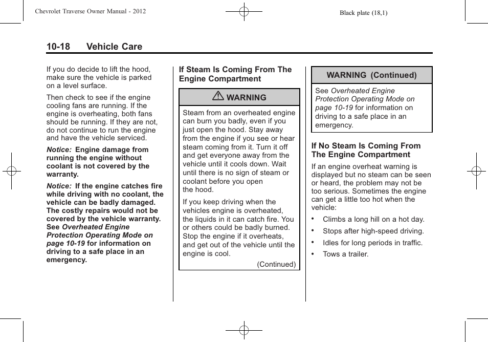 18 vehicle care | CHEVROLET 2012 Traverse User Manual | Page 318 / 450