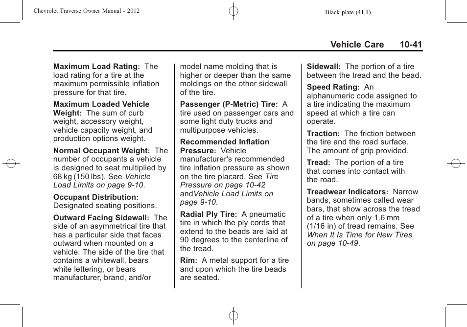 CHEVROLET 2012 Traverse User Manual | Page 341 / 450
