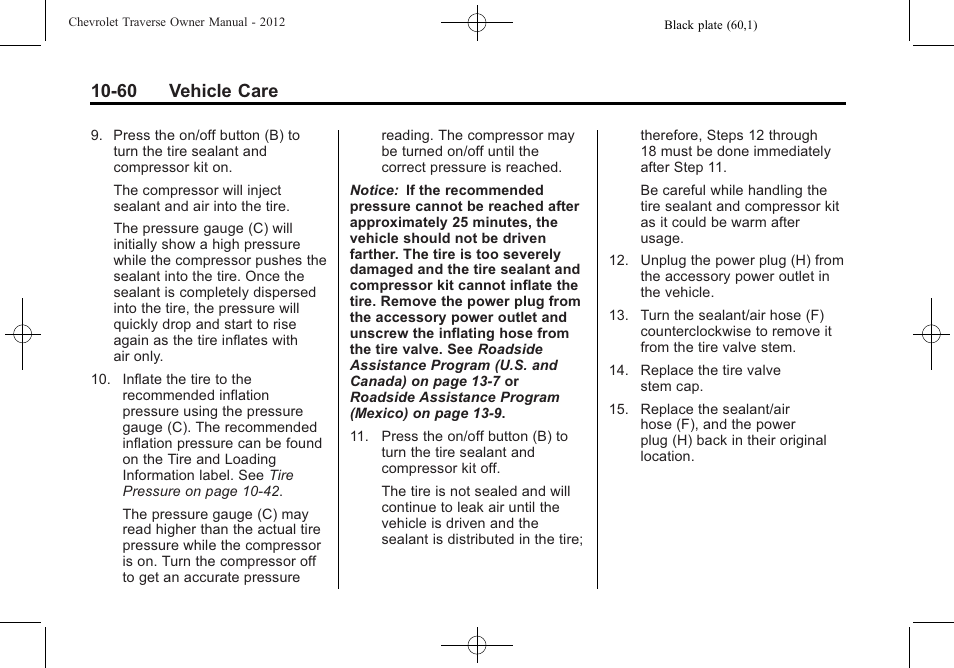 60 vehicle care | CHEVROLET 2012 Traverse User Manual | Page 360 / 450