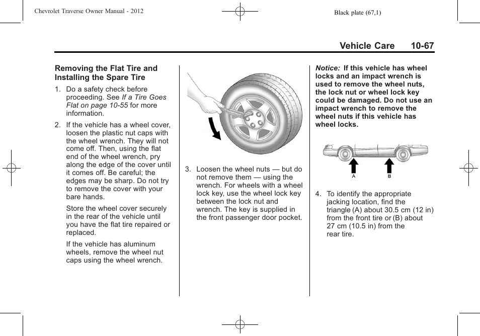 Vehicle care 10-67 | CHEVROLET 2012 Traverse User Manual | Page 367 / 450