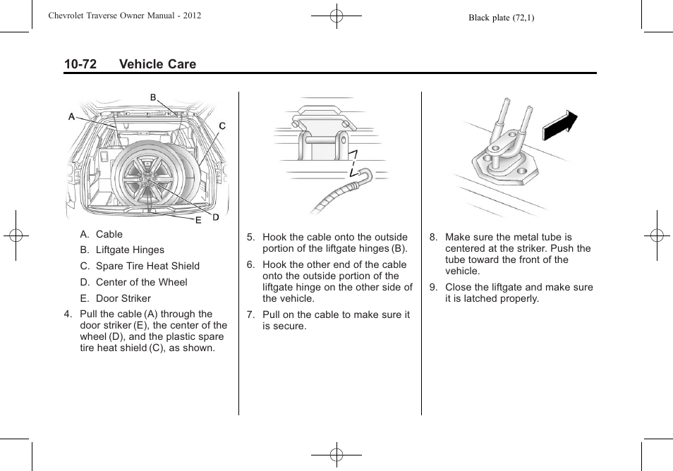 72 vehicle care | CHEVROLET 2012 Traverse User Manual | Page 372 / 450