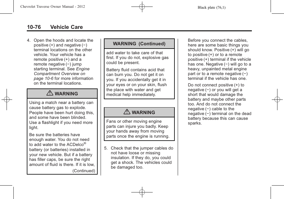 CHEVROLET 2012 Traverse User Manual | Page 376 / 450